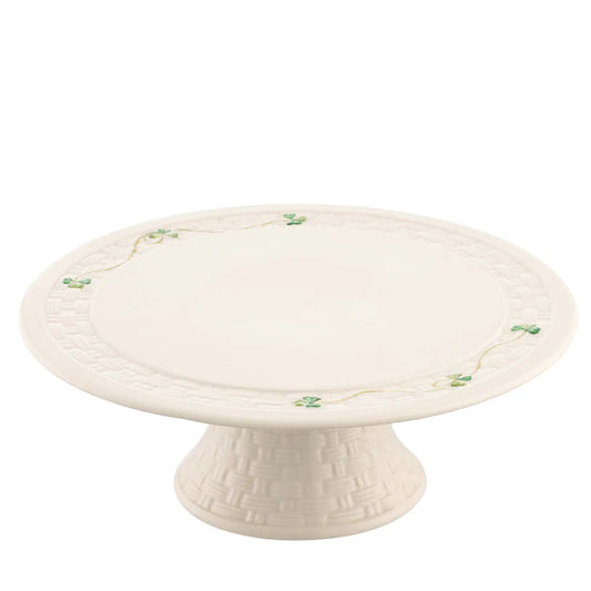 Belleek Shamrock Cake Plate Stand