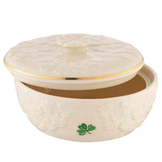 Belleek Field of Shamrocks Trinket Box