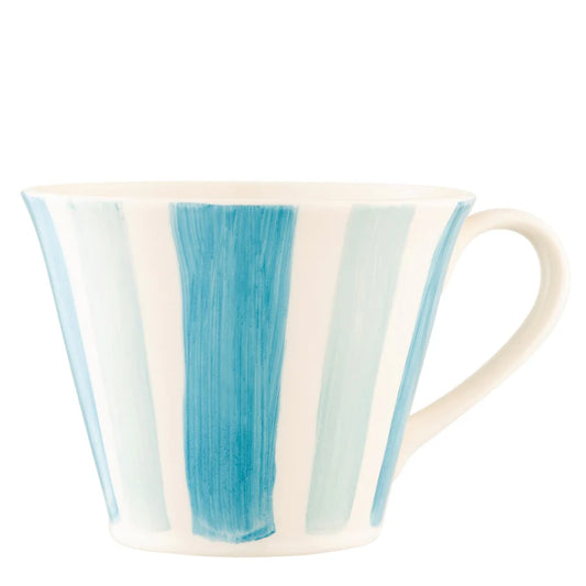 Belleek Flared Striped Hand Painted Mug