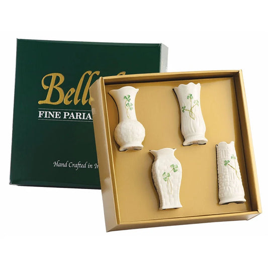 Belleek Set of 4 Mini Vases