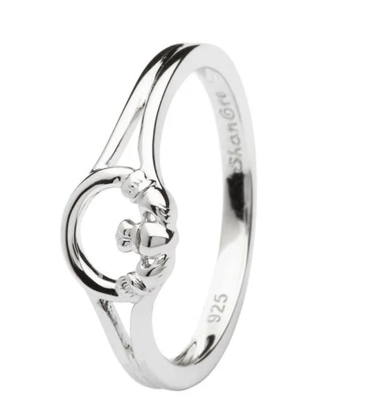 ShanOre SS Small Claddagh Opened Sided Ring
