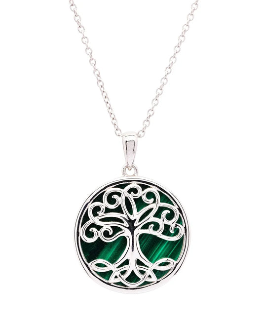 ShanOre Sterling Malachite Tree of Life Necklace