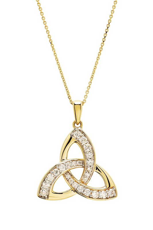 14kt Gold Lab Diamond Trinity Knot Necklace .25ct