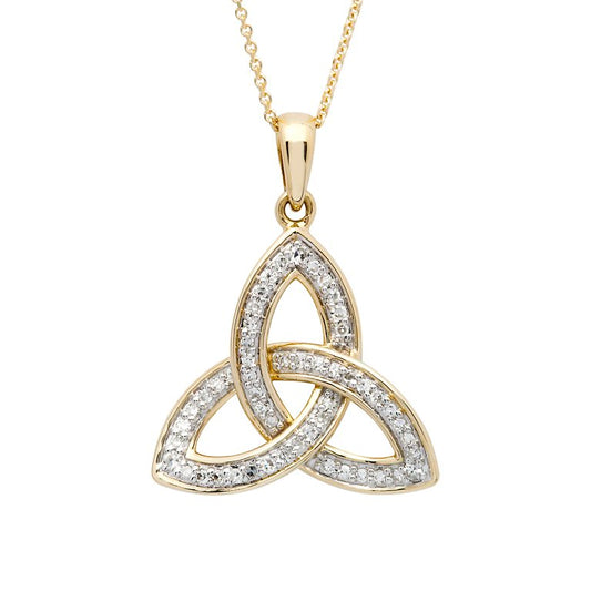 14k. Yellow Gold Diamond Set Trinity Knot Pendant