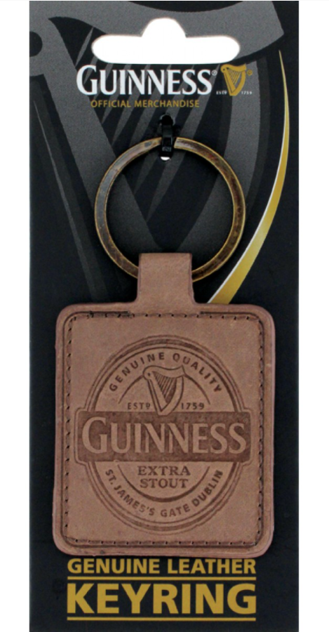 Guinness Brown Leather Keychain