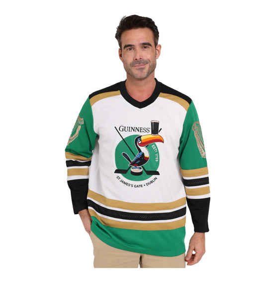 Guinness Green and White Toucan Hockey Jersey
