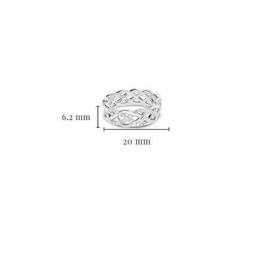 14K. White Gold & Lab Diamond Celtic Knot Wide Band