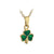 Solvar Gold Plated Green Enamel Shamrock Necklace