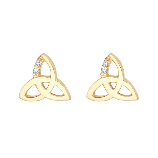 10k CZ Trinity Knot Stud Earrings