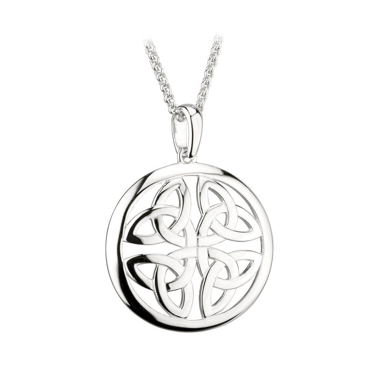 Sterling Silver Four Trinity Knot Circle Necklace