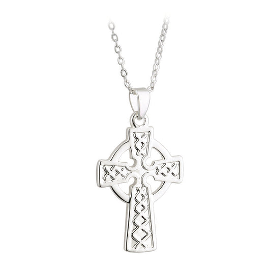 Sterling Silver Plated Celtic Cross Necklace