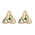 Solvar Gold Plated Trinity Green Stone Stud Earrings