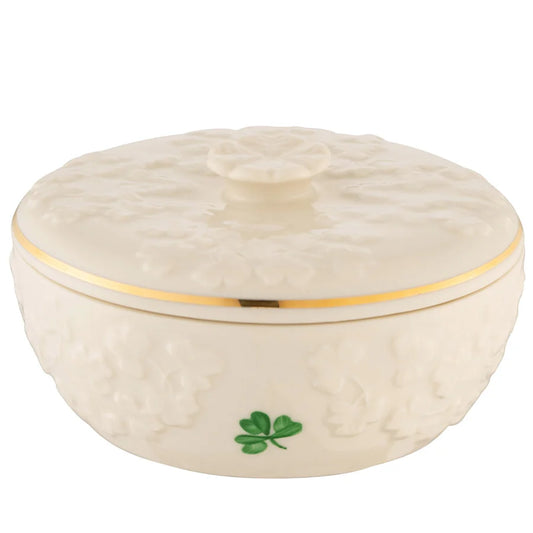Belleek Field of Shamrocks Trinket Box