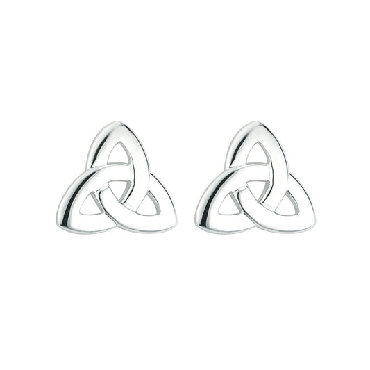 Rhodium Trinity Stud Earrings