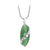 Solvar Rhodium Green Resin Claddagh Necklace