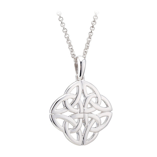 Sterling Silver Four Trinity Knot Necklace