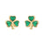 Solvar Gold Plated & Green Shamrock Stud Earrings