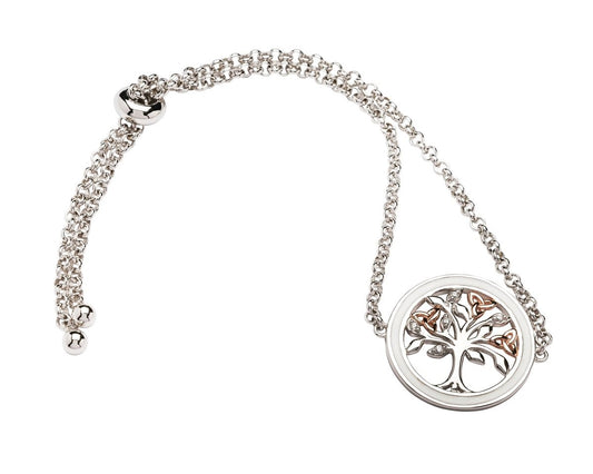 ShanOre Silver White Enamel Tree of Life Bracelet