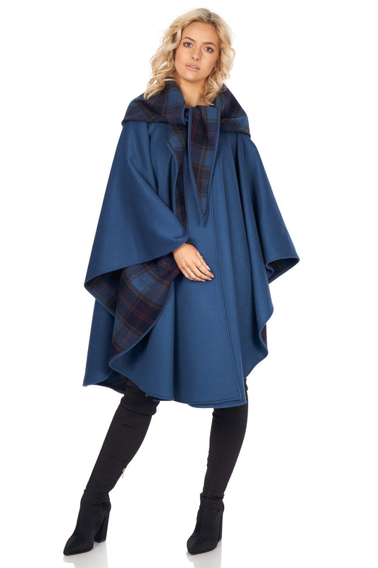 Hourihan Double Lined Mid-Calf Cape in Teal