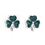 Solvar Green Shamrock Rhodium Earrings
