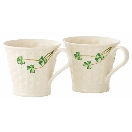 Belleek Classic Shamrock Mugs - Set of 2