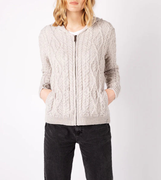 Irelands Eye Women's Ash Hooded Zipper Cardigan