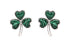 ShanOre Sterling Silver Malachite Shamrock Stud Earrings