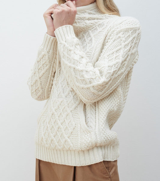 Aran Woollen Mills Super Soft Merino Drawstring Sweater with Pouch