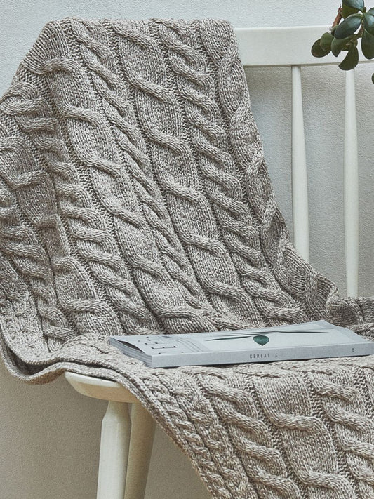 Aran Woollen Mills Super Soft Cable Throw Blanket