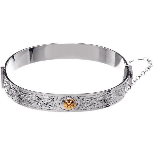 Warrior Bangle 9 MM SS 18K Gold