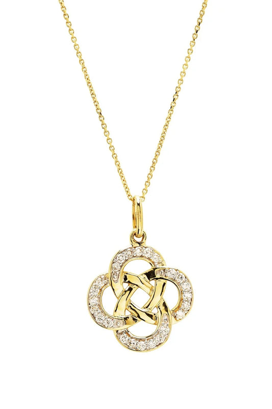 14kt Gold Lab Diamond Celtic Necklace .25Ct