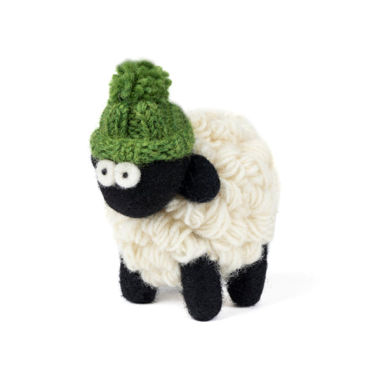 Mountain Standing Sheep with Bobble Ski Caps