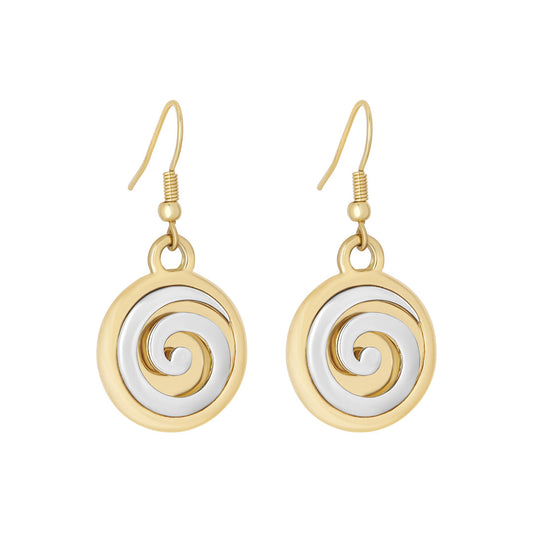 Rhodium Two Tone Scroll Earrings
