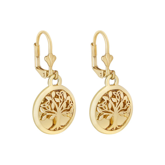 Gold Plated Tree of Life Earrings