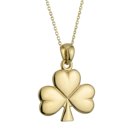 Solvar 14K Gold Shamrock Necklace Small