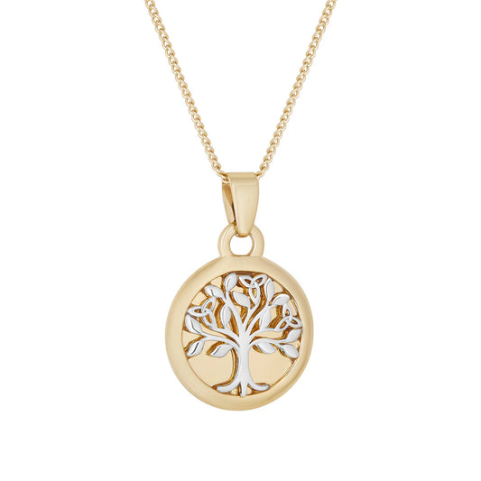 Solvar Two Tone Gold Plated Tree of Life Pendant