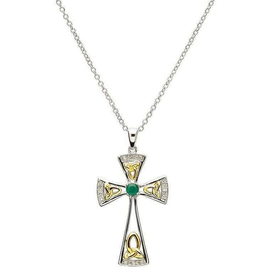 SILVER DIA/GR CELTIC CROSS