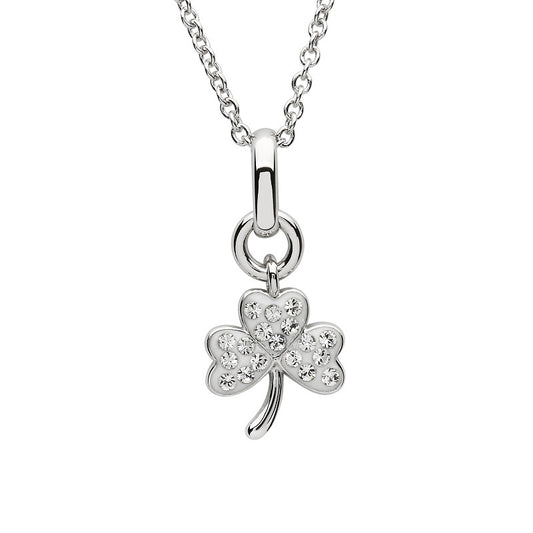 ShanOre Sterling Silver Crystal Shamrock Necklace