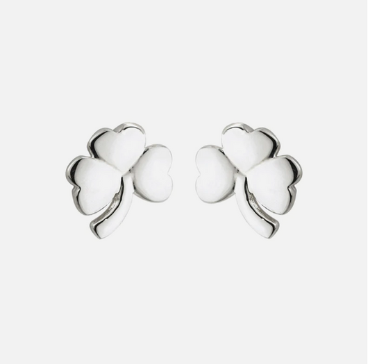 Sterling Silver Shamrock Stud Earrings