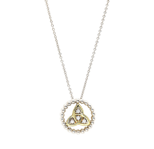 ShanOre SS CZ Circle Trinity Knot Necklace