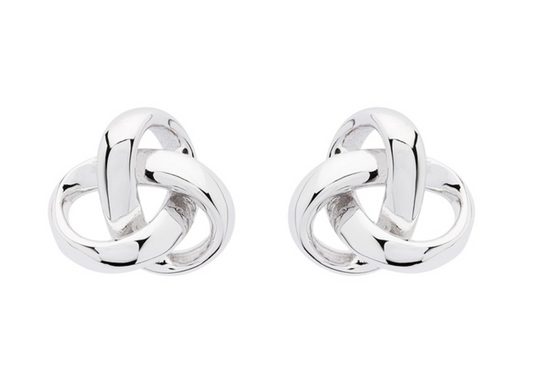 Sterling Rounded Stud Trinity Earring