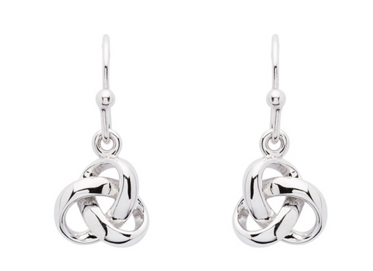 Sterling Rounded Trinity Drop Earrings