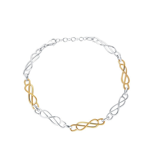 Solvar 10K. Sterling Silver Celtic Knot Link Bracelet