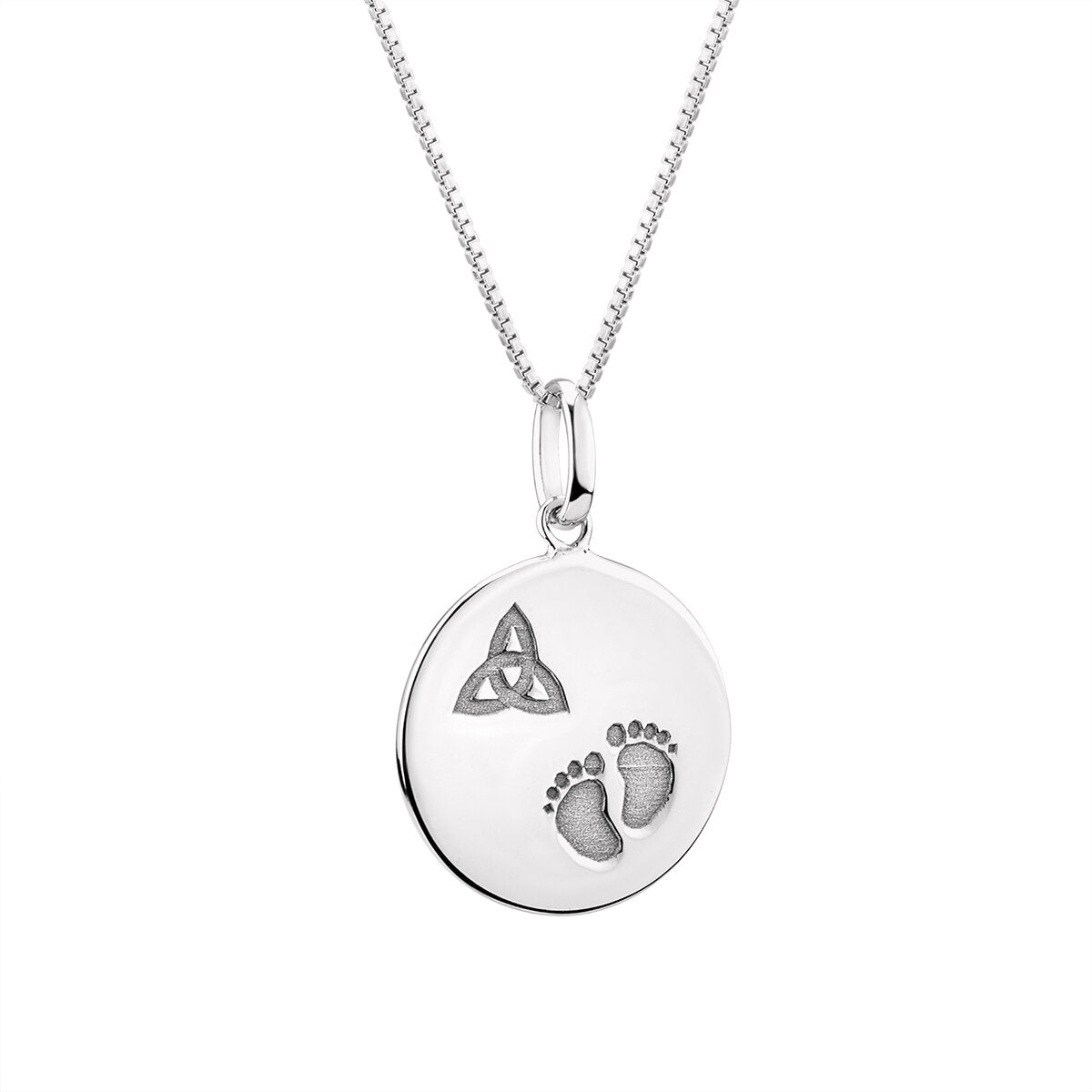 Sterling Silver Trinity Footprint Necklace