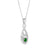 Solvar Sterling Silver Green CZ Celtic Drop Necklace