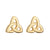 Solvar Gold Plated Trinity Post Earrings