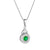 Solvar Sterling Silver Cluster Green CZ Trinity Knot Necklace