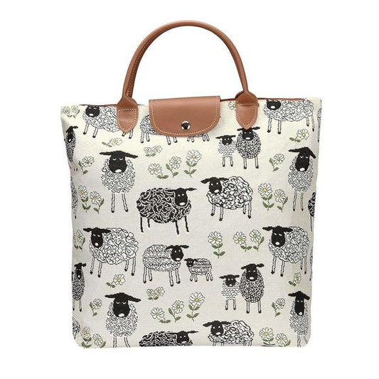 Tapestry Foldaway Shopper Sheep & Daisy