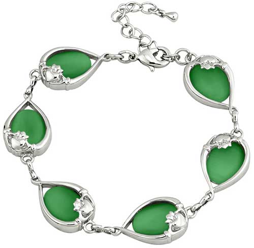 Solvar Claddagh Resin Green Bracelet