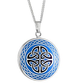 Book of Kells Blue Triskel Necklace